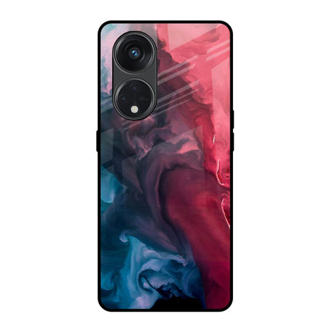 Blue & Red Smoke Oppo Reno8T 5G Glass Back Cover Online