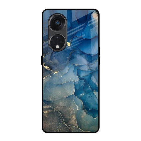 Blue Cool Marble Oppo Reno8T 5G Glass Back Cover Online