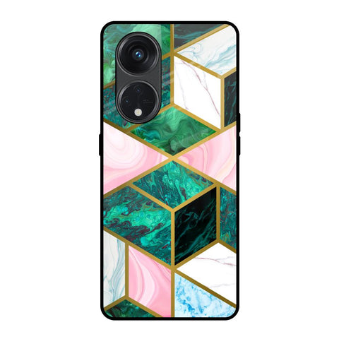 Seamless Green Marble Oppo Reno8T 5G Glass Back Cover Online