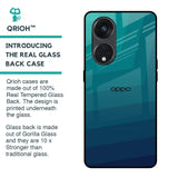 Green Triangle Pattern Glass Case for Oppo Reno8T 5G