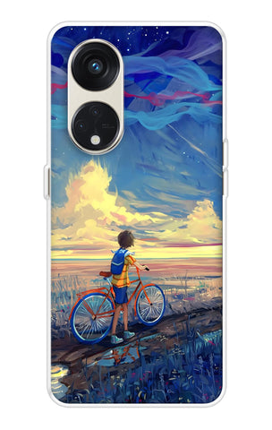 Riding Bicycle to Dreamland Oppo Reno8T 5G Back Cover
