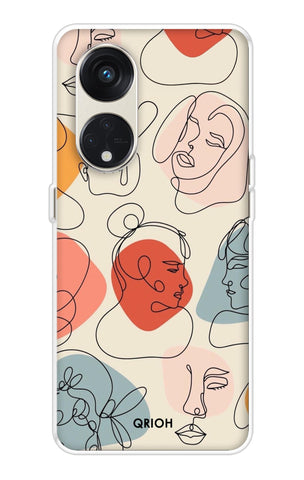 Abstract Faces Oppo Reno8T 5G Back Cover