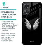 White Angel Wings Glass Case for Oppo A58 5G