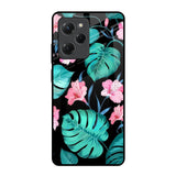 Tropical Leaves & Pink Flowers Poco X5 Pro 5G Glass Back Cover Online