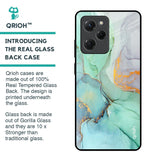 Green Marble Glass Case for Poco X5 Pro 5G