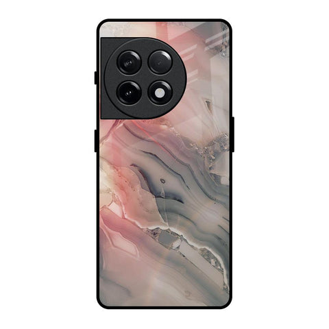 Pink And Grey Marble OnePlus 11R 5G Glass Back Cover Online