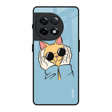 Adorable Cute Kitty OnePlus 11R 5G Glass Back Cover Online