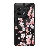 Black Cherry Blossom OnePlus 11R 5G Glass Back Cover Online