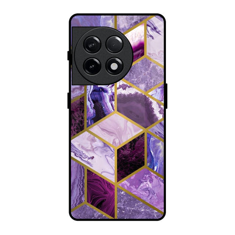 Purple Rhombus Marble OnePlus 11R 5G Glass Back Cover Online