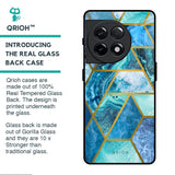 Turquoise Geometrical Marble Glass Case for OnePlus 11R 5G