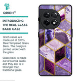 Purple Rhombus Marble Glass Case for OnePlus 11R 5G