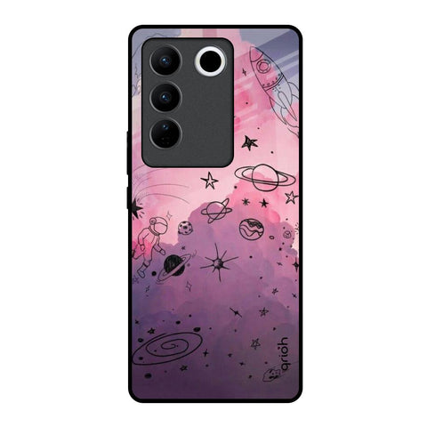 Space Doodles Vivo V27 5G Glass Back Cover Online