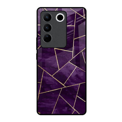 Geometric Purple Vivo V27 5G Glass Back Cover Online