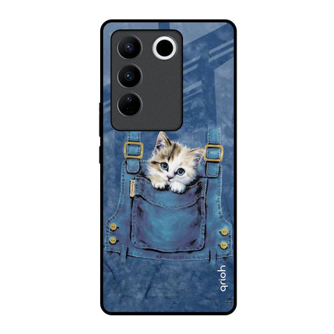 Kitty In Pocket Vivo V27 5G Glass Back Cover Online