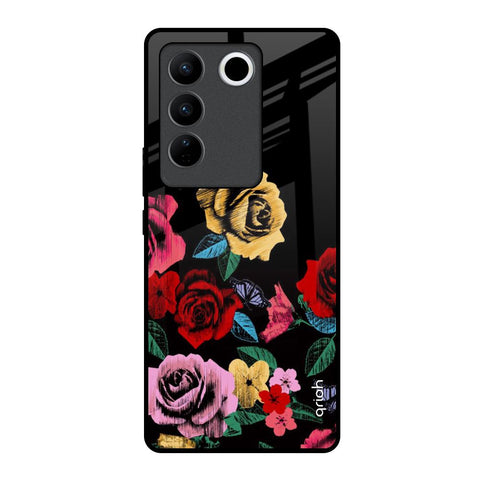 Floral Decorative Vivo V27 5G Glass Back Cover Online