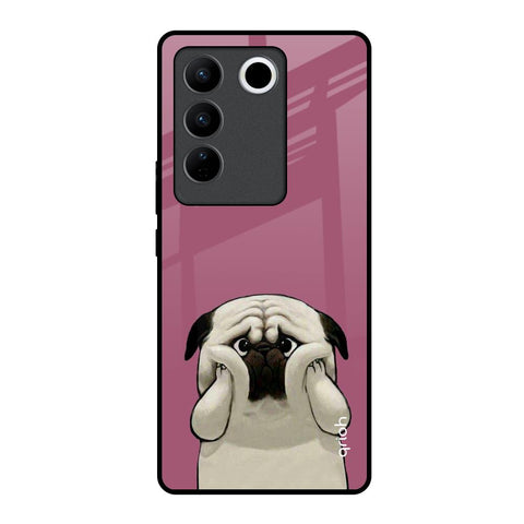 Funny Pug Face Vivo V27 5G Glass Back Cover Online