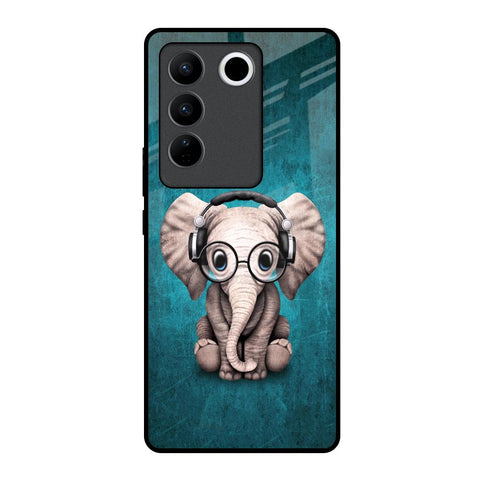 Adorable Baby Elephant Vivo V27 5G Glass Back Cover Online