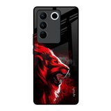 Red Angry Lion Vivo V27 5G Glass Back Cover Online