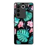 Tropical Leaves & Pink Flowers Vivo V27 5G Glass Back Cover Online