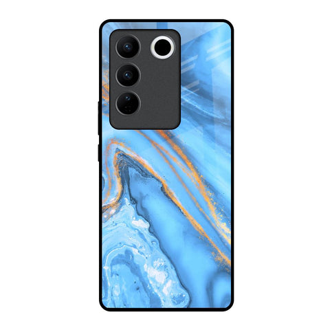 Vibrant Blue Marble Vivo V27 5G Glass Back Cover Online