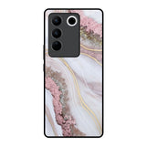 Pink & Gold Gllitter Marble Vivo V27 5G Glass Back Cover Online