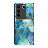 Turquoise Geometrical Marble Vivo V27 5G Glass Back Cover Online