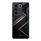 Sleek Golden & Navy Vivo V27 5G Glass Back Cover Online