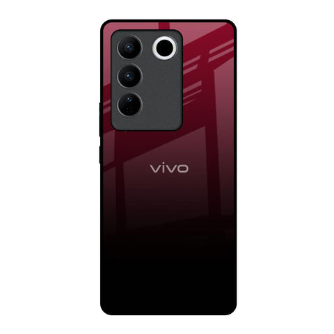 Wine Red Vivo V27 5G Glass Back Cover Online