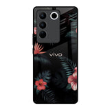 Tropical Art Flower Vivo V27 5G Glass Back Cover Online