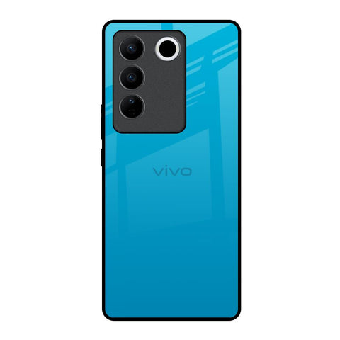 Blue Aqua Vivo V27 5G Glass Back Cover Online