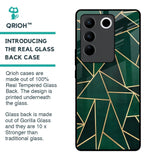 Abstract Green Glass Case For Vivo V27 5G