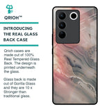 Pink And Grey Marble Glass Case For Vivo V27 5G