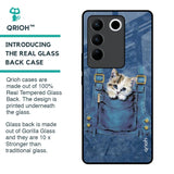 Kitty In Pocket Glass Case For Vivo V27 5G