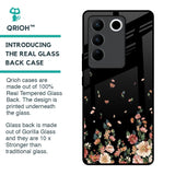 Floating Floral Print Glass Case for Vivo V27 5G