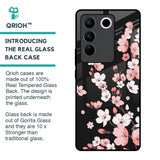 Black Cherry Blossom Glass Case for Vivo V27 5G