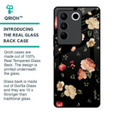 Black Spring Floral Glass Case for Vivo V27 5G