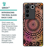 Floral Mandala Glass Case for Vivo V27 5G