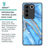 Vibrant Blue Marble Glass Case for Vivo V27 5G