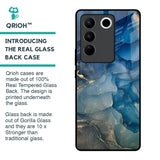 Blue Cool Marble Glass Case for Vivo V27 5G