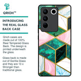 Seamless Green Marble Glass Case for Vivo V27 5G