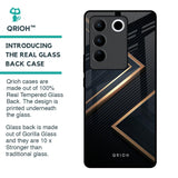 Sleek Golden & Navy Glass Case for Vivo V27 5G