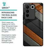 Tri Color Wood Glass Case for Vivo V27 5G