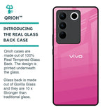 Pink Ribbon Caddy Glass Case for Vivo V27 5G