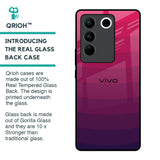 Wavy Pink Pattern Glass Case for Vivo V27 5G