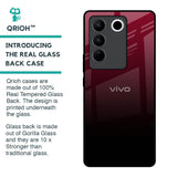 Wine Red Glass Case For Vivo V27 5G