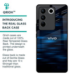 Blue Rough Abstract Glass Case for Vivo V27 5G