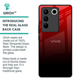 Maroon Faded Glass Case for Vivo V27 5G