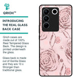 Shimmer Roses Glass case for Vivo V27 5G