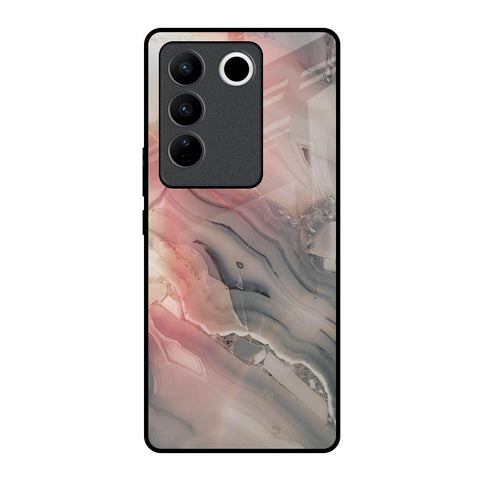 Pink And Grey Marble Vivo V27 Pro 5G Glass Back Cover Online