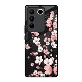 Black Cherry Blossom Vivo V27 Pro 5G Glass Back Cover Online